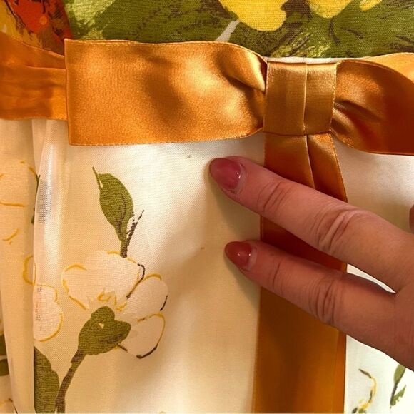 60s vintage Nu-Mode chiffon empire waist gown floral - Picture 16 of 16